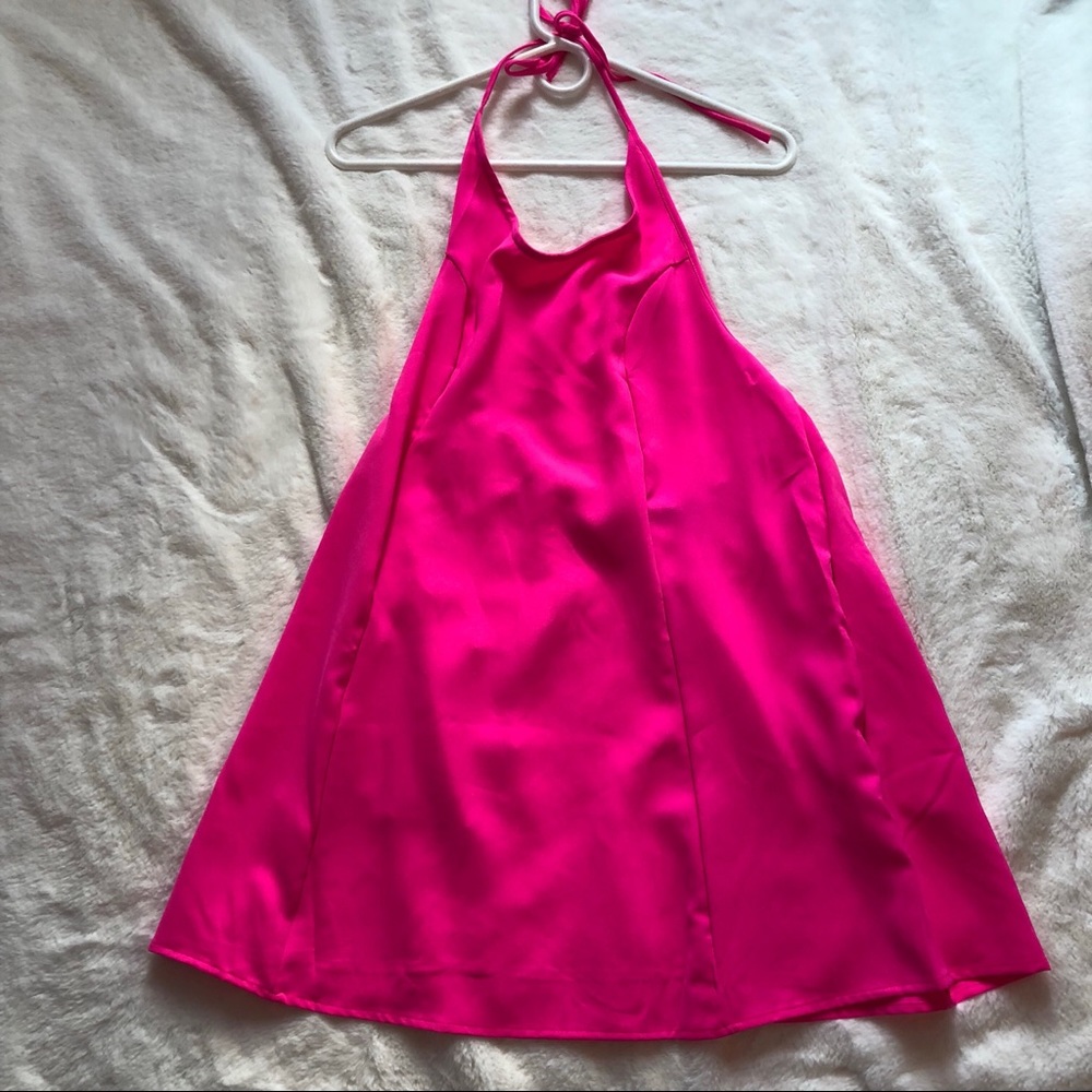 Hot pink mini dress